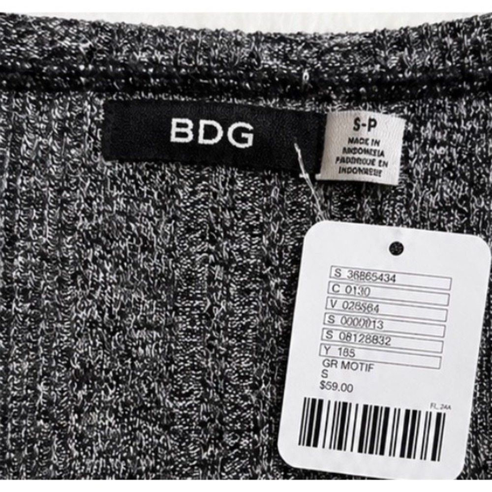 Urban Outfitters BDG charcoal heather ribbed knit flare dress - Picture 3 of 4